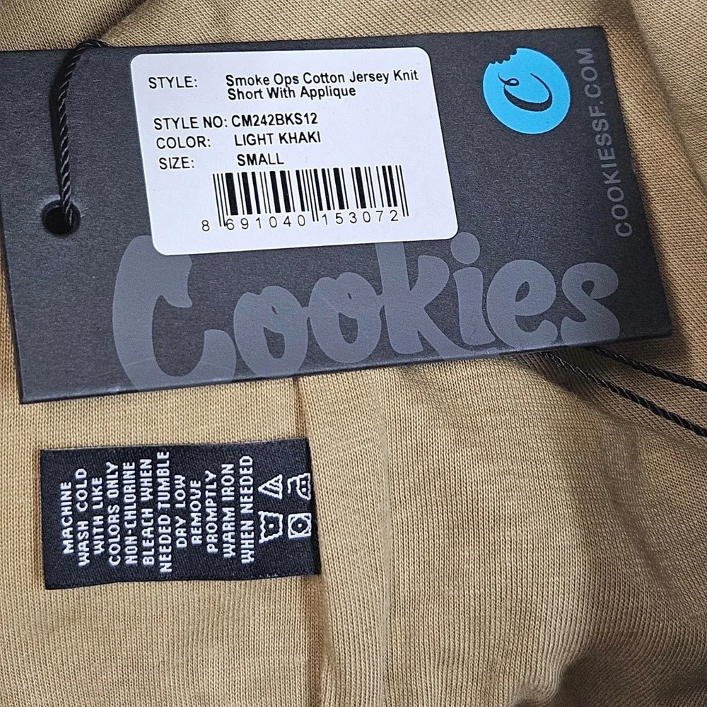 Cookies Smoke Ops Cotton‎ Jersey Knit Shorts Light Khaki Men's Size Small